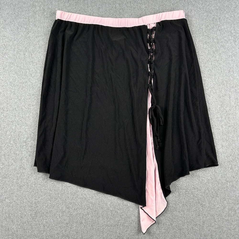 ENT Skirt Womens 1X 54359 Black Pink Asymmetrical Lace Up Made in USA NEW